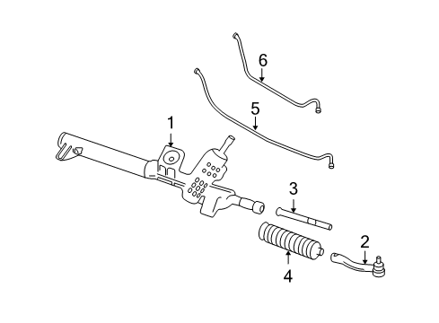 2005 Ford Five Hundred P/S Pump & Hoses, Steering Gear & Linkage Diagram 2 - Thumbnail