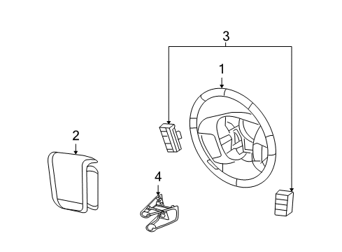 2009 Lincoln MKZ Steering Wheel Assembly Diagram for 9H6Z-3600-HB