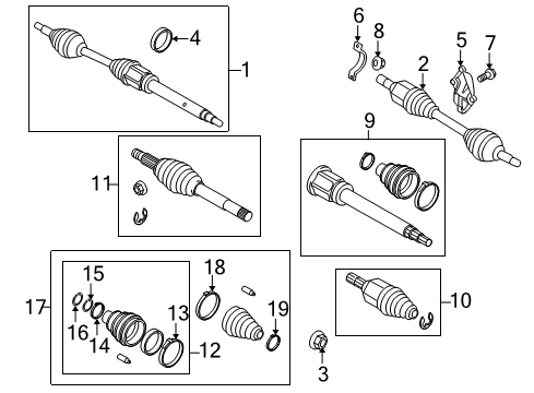 2011 Ford Transit Connect Drive Axles - Front Diagram