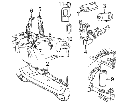 1997 Ford F-250 Compressor - Suspension Levelling Diagram for F75Z-5319-BC