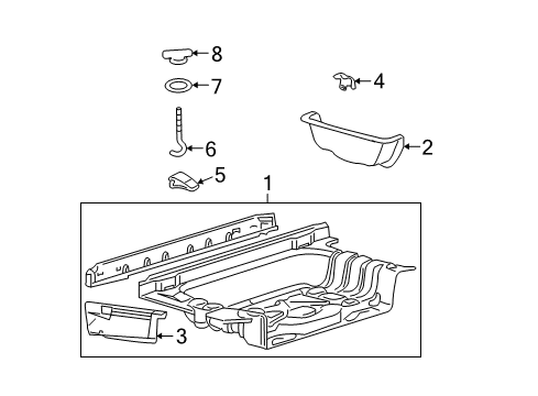 2010 Lincoln Town Car Extension - Rear Floor Pan - Side Diagram for 3W1Z-5411250-AA