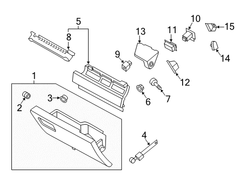 2020 Ford Expedition STRIKER - GLOVE COMPARTMENT DO Diagram for JL1Z-7806064-AA