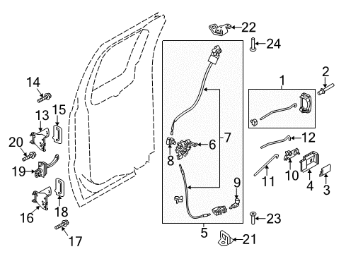 2013 Ford F-250 Super Duty Striker Assembly - Latch Diagram for AC3Z-28265A04-B