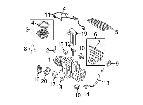 2008 Ford Escape A/C Evaporator Components Diagram 2 - Thumbnail