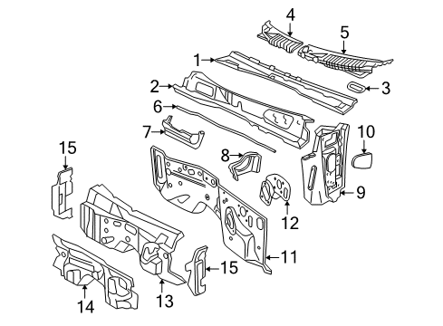 2003 Lincoln Aviator Cowl Diagram