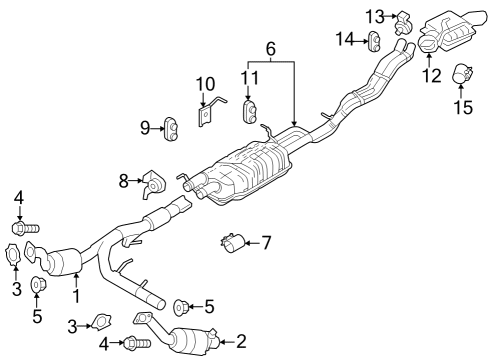 2023 Ford Expedition Exhaust Pipe Diagram for JL1Z-5201-A