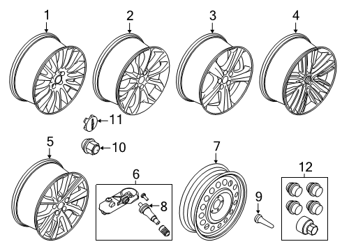 2017 Lincoln MKC Wheel Assembly Diagram for EJ7Z-1007-A