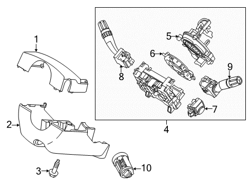 2011 Lincoln MKX Shroud Assembly - Steering Column Diagram for BA1Z-3530-AA