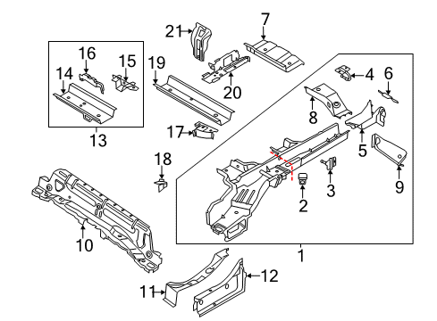 2017 Ford Transit Connect Rails & Components Diagram 1 - Thumbnail