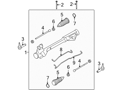 2012 Lincoln MKS Steering Column & Wheel, Steering Gear & Linkage Diagram 3 - Thumbnail