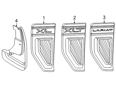 2022 Ford Maverick KIT - MUDFLAP Diagram for NZ6Z-16A550-AA