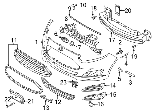 2015 Ford Fiesta Front Bumper Diagram 2 - Thumbnail