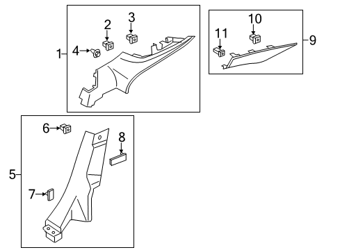 2014 Ford Fusion TRIM - WHEELHOUSE Diagram for DS7Z-5431013-AF