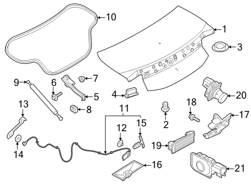 2024 Ford Mustang LIFT ASY - TAILGATE - GAS Diagram for PR3Z-63406A10-B