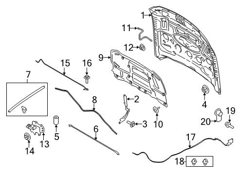 2017 Ford Mustang Nut And Washer Assembly - Hex. Diagram for -W701567-S450