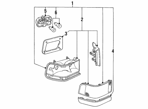 1992 Ford Escort MOULDING REAR LAMP Diagram for F1KY13476A