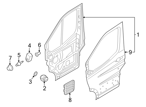 2022 Ford E-Transit Door & Components Diagram 3 - Thumbnail