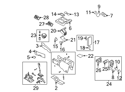 2008 Ford Explorer Panel Assembly - Console Diagram for 6L2Z-78045A36-DA