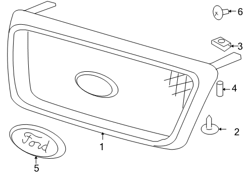 2006 Ford F-150 Grille Assembly - Radiator Diagram for 5L3Z-8200-FAPTM