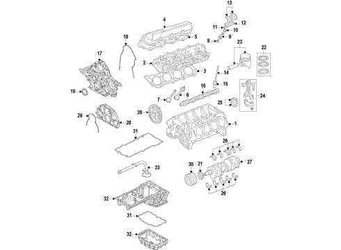 2016 Ford F-350 Super Duty Cylinder Head Assembly Diagram for JC3Z-6049-B