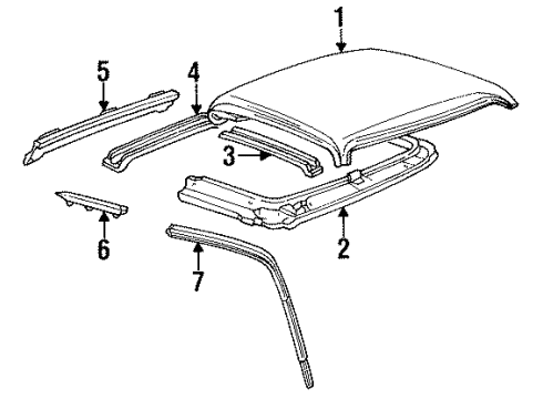 1993 Ford Ranger Roof & Components Diagram 2 - Thumbnail