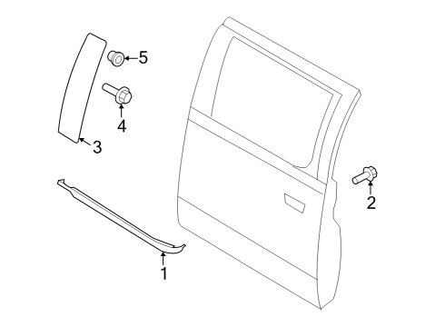 2023 Ford F-150 Lightning Exterior Trim - Rear Door Diagram