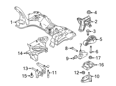 2011 Ford Transit Connect Engine & Trans Mounting Diagram