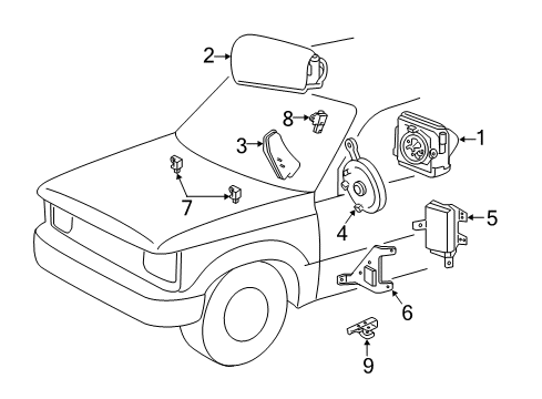 2008 Ford Ranger Air Bag Components Diagram