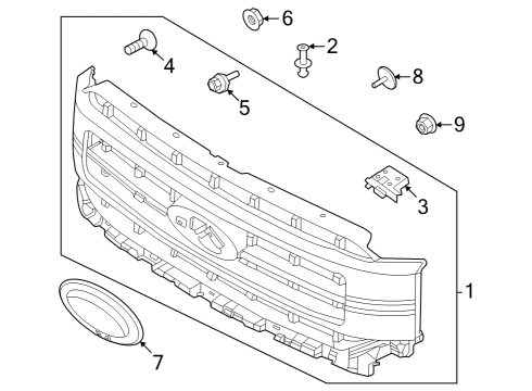 2021 Ford F-150 Grille & Components Diagram 7 - Thumbnail