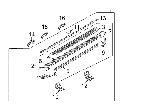 2009 Ford Explorer Mat Diagram for 7L2Z-16490-AA