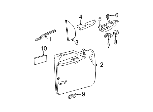 2004 Ford F-250 Super Duty Panel Assembly - Door Trim Diagram for 2C3Z-2523943-CAB