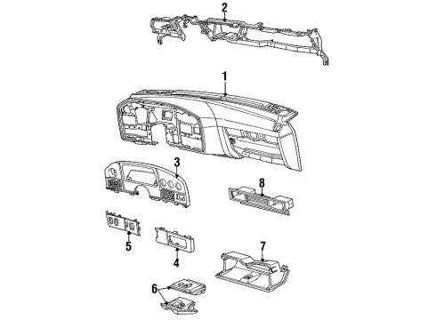 1987 Ford Taurus PANEL ASY I/PNL RAD Diagram for E6DZ5404338L