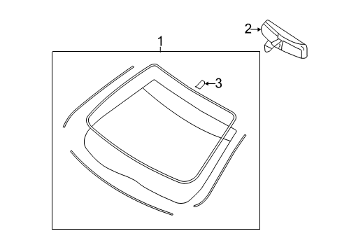 2012 Lincoln MKZ Windshield Glass Diagram 2 - Thumbnail