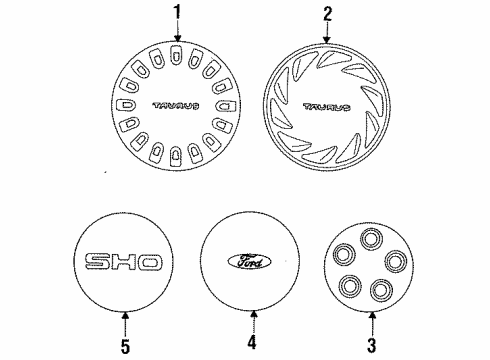 1994 Ford Taurus Emblem Diagram for F3DZ-1141-A