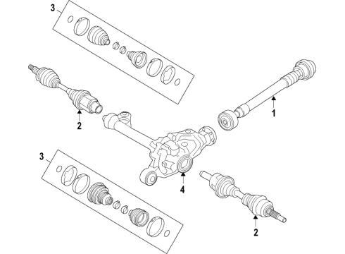 2023 Ford Ranger Front Axle, Axle Shafts & Joints, Differential, Drive Axles, Propeller Shaft Diagram