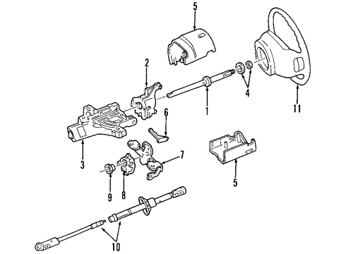 2000 Lincoln Navigator Steering Column, Steering Wheel & Trim Diagram 1 - Thumbnail