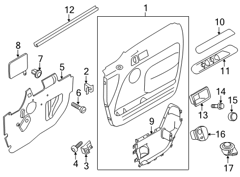 2012 Ford Transit Connect Interior Trim - Front Door Diagram