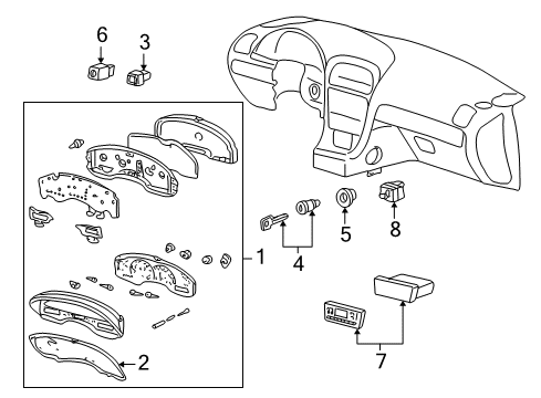 2004 Lincoln LS A/C & Heater Control Units Diagram