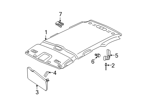 2012 Ford Escape Headlining - Roof Diagram for AL8Z-7851944-BB