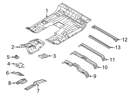 2021 Ford F-350 Super Duty Floor Diagram 1 - Thumbnail