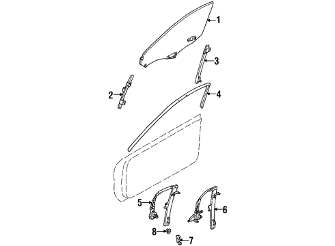 2000 Ford Escort Handle - Window Regulator Diagram for XS4Z-5423342-AAA