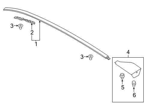 2021 Ford Escape Exterior Trim - Roof Diagram