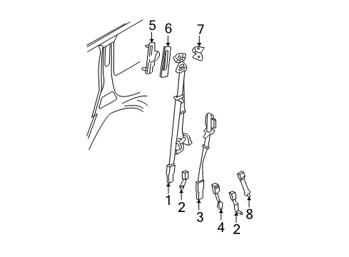 2005 Ford Expedition Seat Belt Assembly Diagram for 6L1Z-78611B68-BD