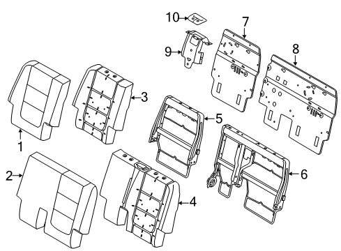 2015 Ford Police Interceptor Utility Pad - Rear Seat Back Diagram for DB5Z-7866801-A