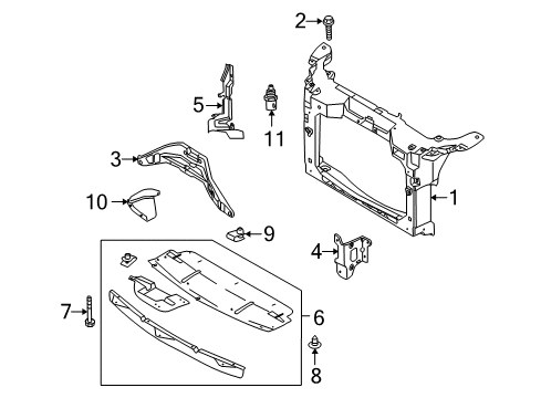 2008 Ford Taurus X Radiator Support Diagram