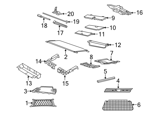 2004 Ford Explorer Liner - Load Compartment Diagram for 3L2Z-7811600-AAD