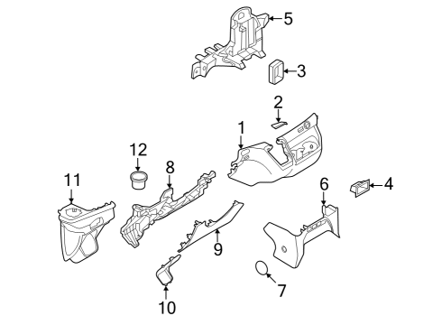 2023 Ford E-Transit Instrument Panel Components Diagram