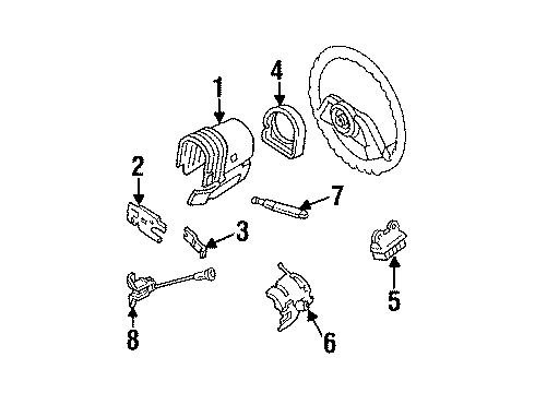 1987 Ford Aerostar Shroud, Switches & Levers Diagram 1 - Thumbnail