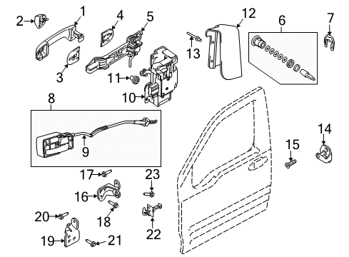 2013 Ford Transit Connect Retainer - Lock Cylinder Diagram for 2T1Z-6122021-A