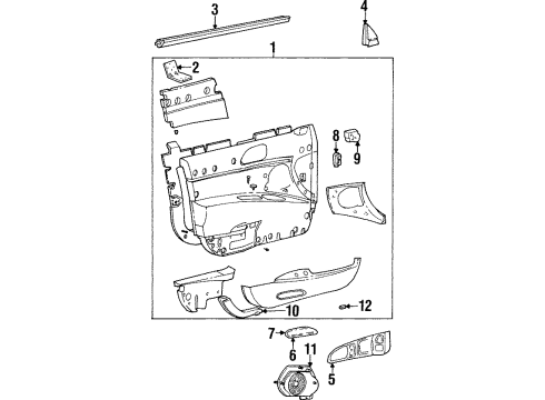 1996 Lincoln Continental Front Door Diagram 3 - Thumbnail